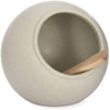 Garden Trading Salt Cellar with Birch Spoon in Chalk Ceramic Salt Storage