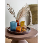 Bloomingville Sanga Cozy Glass Candle Holders Set with Wood Tray