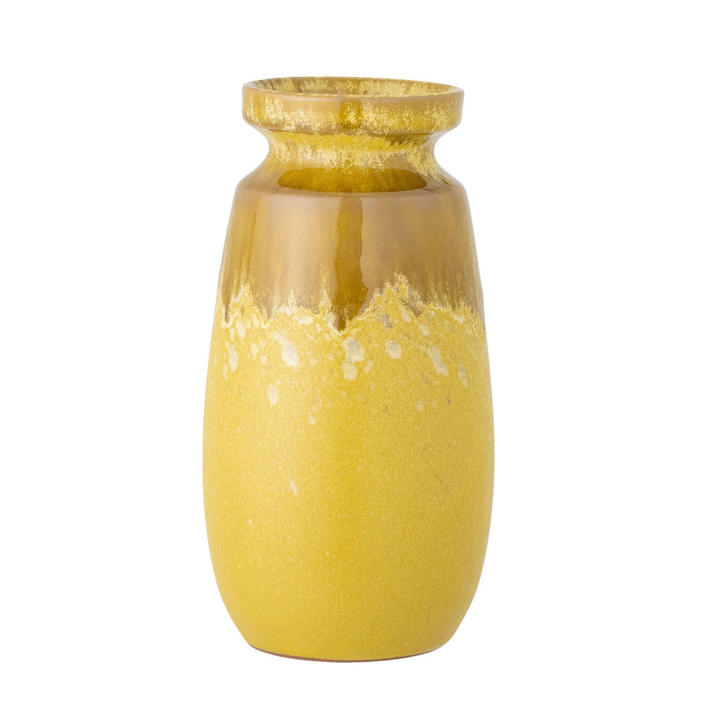 Bloomingville Savreen Yellow Vase, Elegant Stoneware