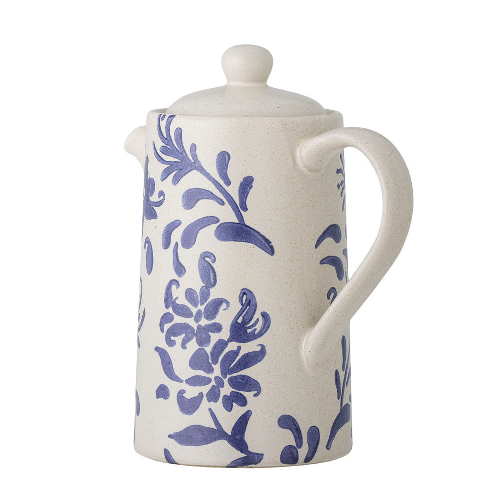 Bloomingville Petunia Cottage Stoneware Teapot, Vintage Blue, 800ml