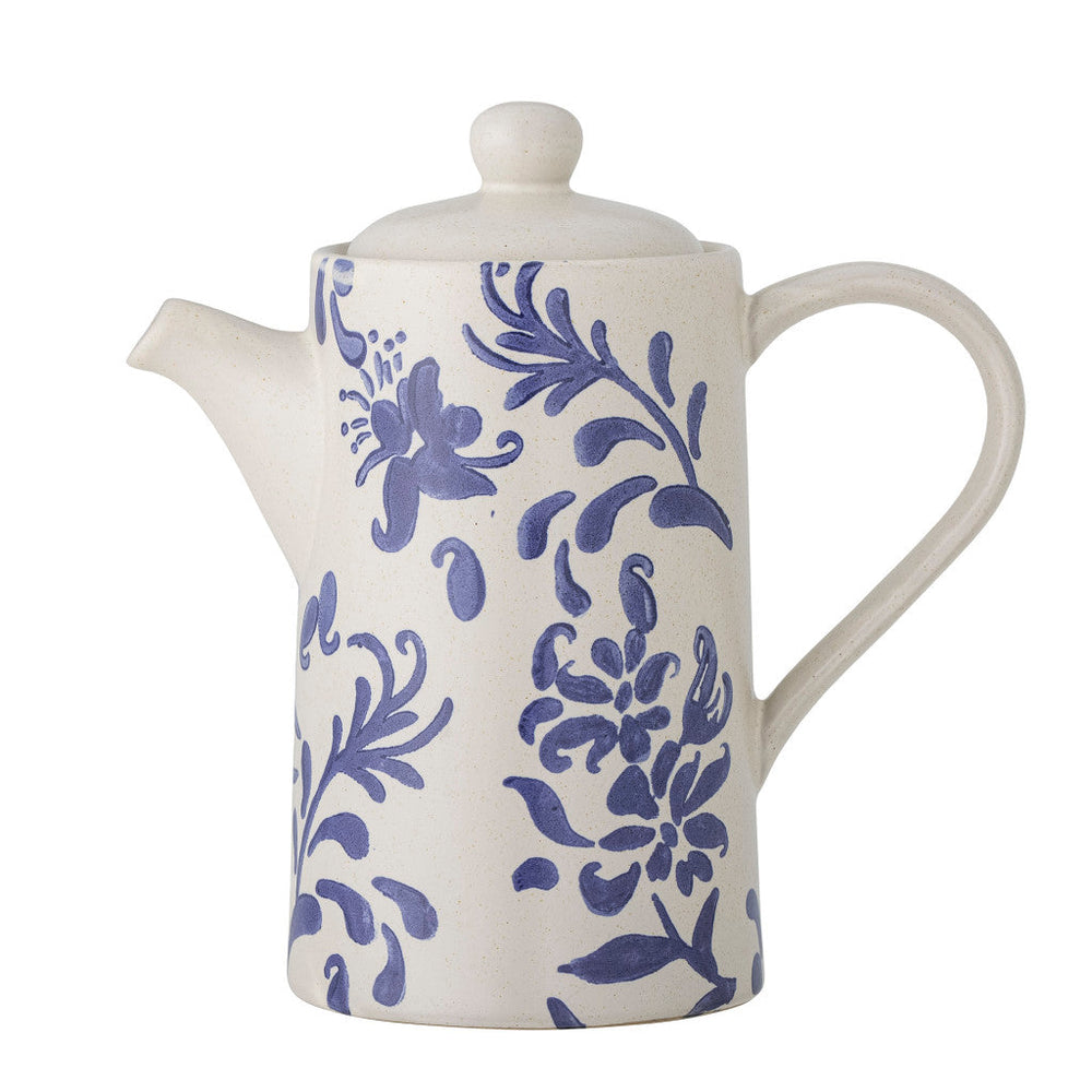 Bloomingville Petunia Cottage Stoneware Teapot, Vintage Blue, 800ml