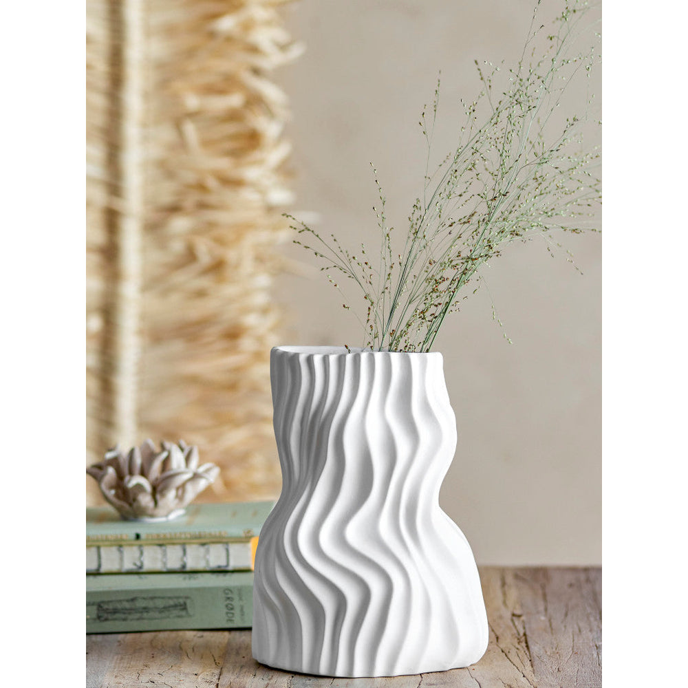 Bloomingville Sahal White Ceramic Vase