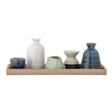 Bloomingville Longo Blue Stoneware Tray Set