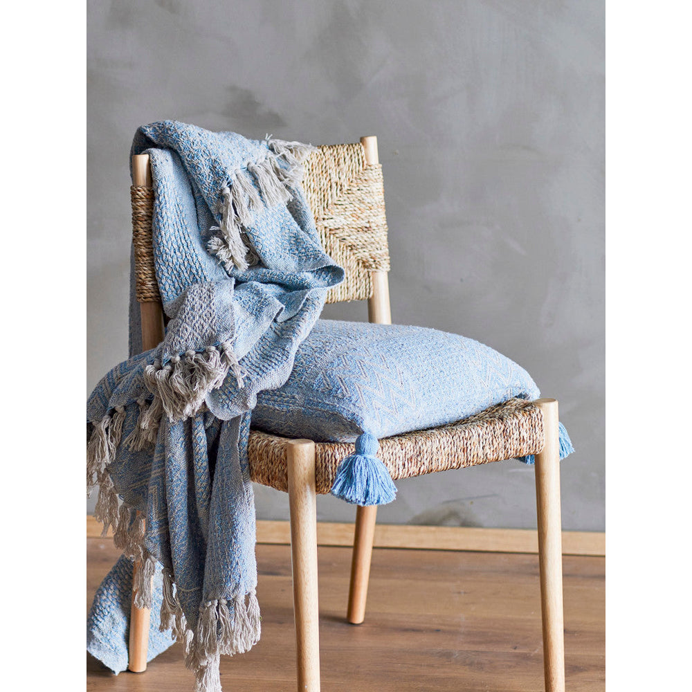 Bloomingville Rodion Light Blue Recycled Cotton Throw