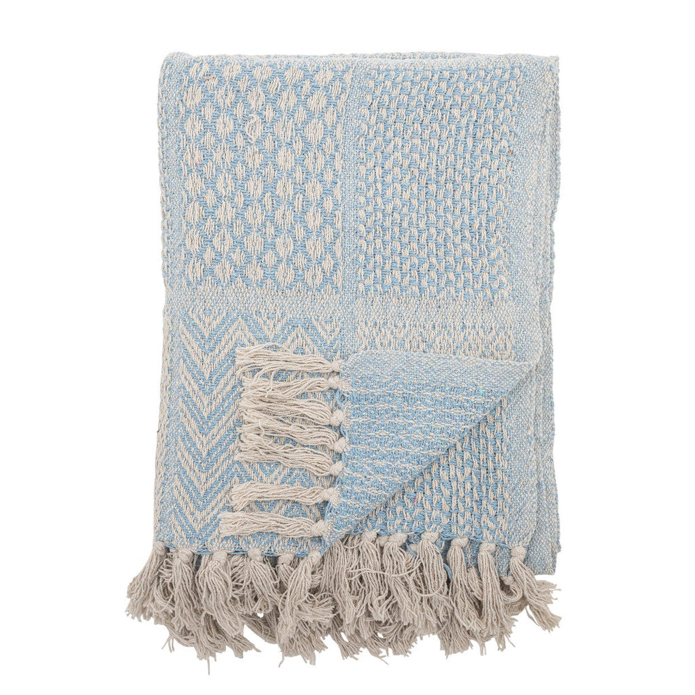 Bloomingville Rodion Light Blue Recycled Cotton Throw