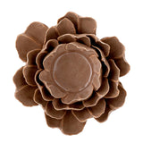 Bloomingville Irisa Brown Sculpted Ceramic Rose Candle Holder