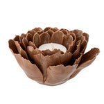 Bloomingville Irisa Brown Sculpted Ceramic Rose Candle Holder