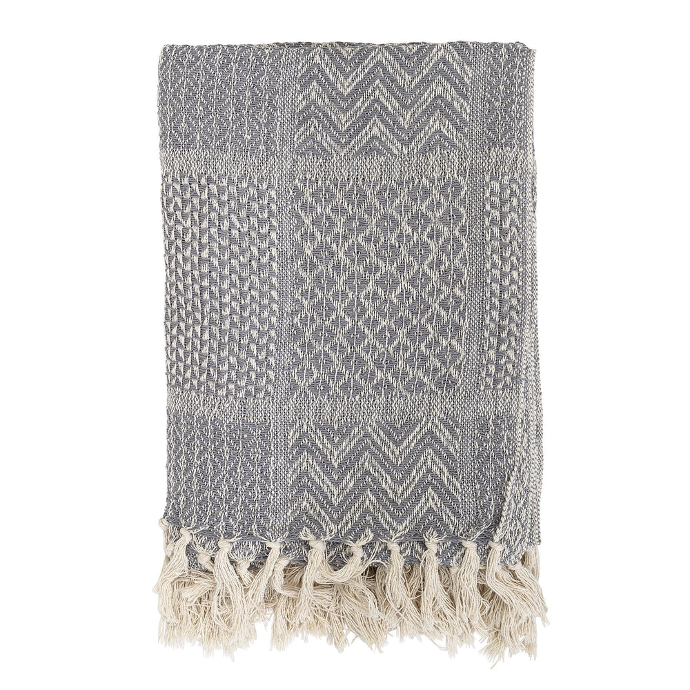 Bloomingville - Rodion Throw, Grey, Recycled Cotton