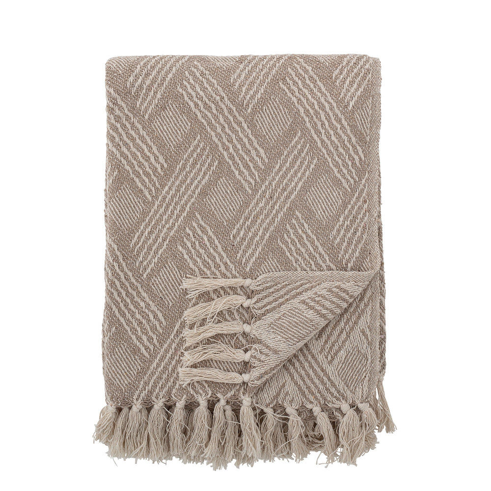 Bloomingville - Ghina Throw, Brown, Recycled Cotton