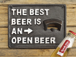 Cast Iron Metal Best Beer Hanging Wall Plaque Beer Quote Easy to Hang Sign for Man Cave Shed Bar Kitchen Easy to Use Bottle Opener for Wall