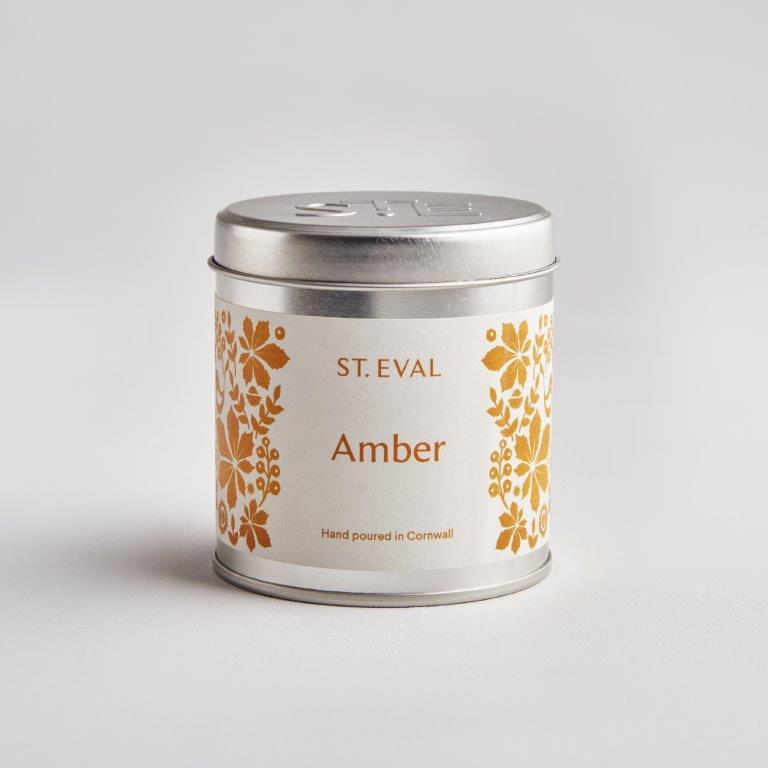 st eval amber tin candle