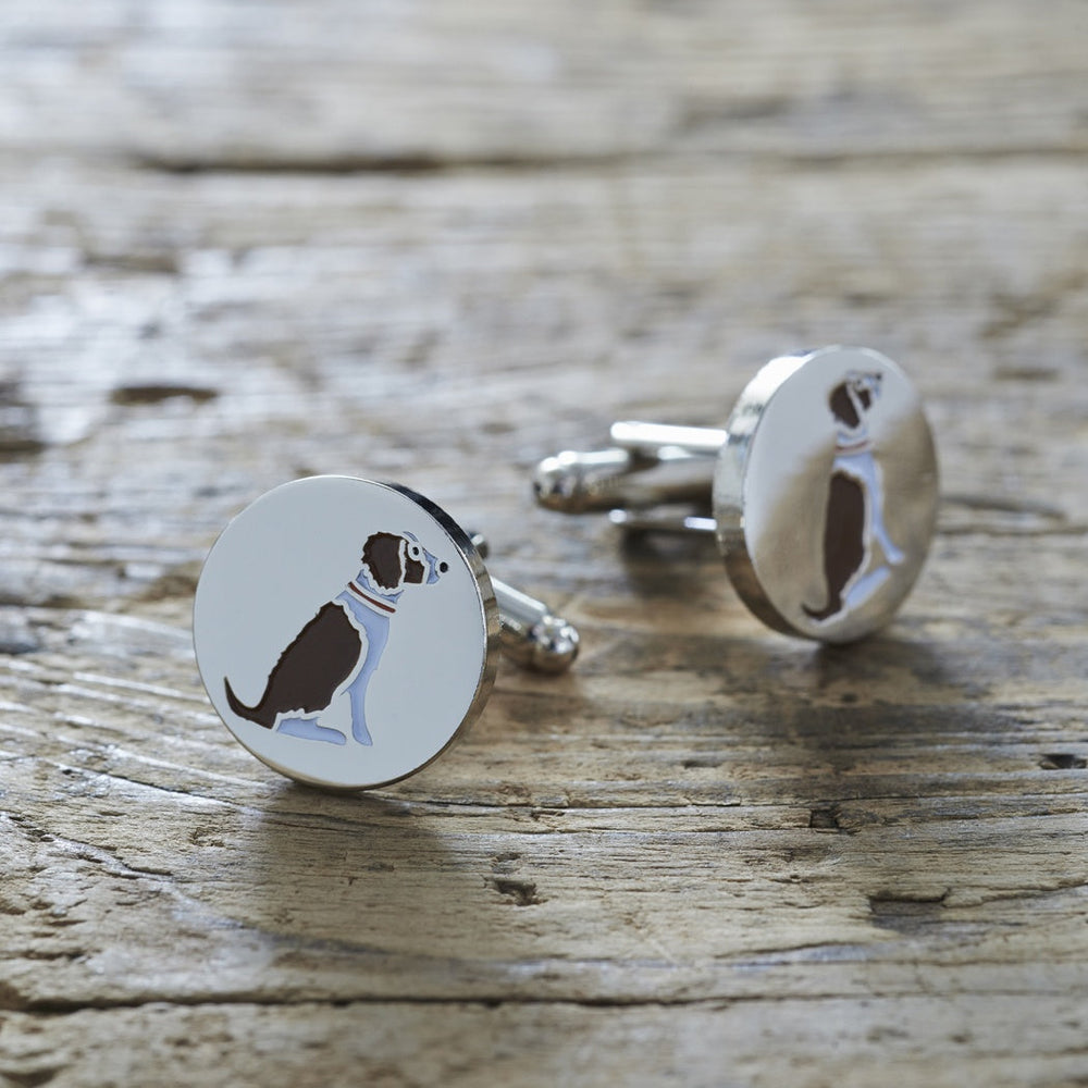 Sweet William - Cufflinks - Liver & White Springer Spaniel