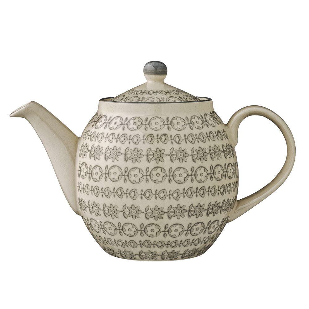 Karine Teapot, Grey, Stonewear