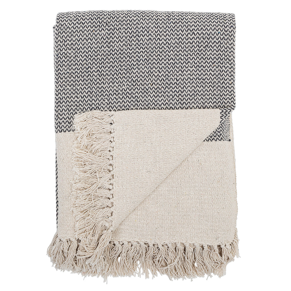 Bloomingville - Sefanit Throw, Grey, Recycled Cotton