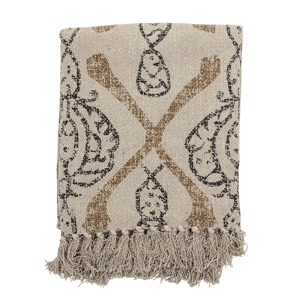 Bloomingville - Freddy Throw, Nature, Recycled Cotton