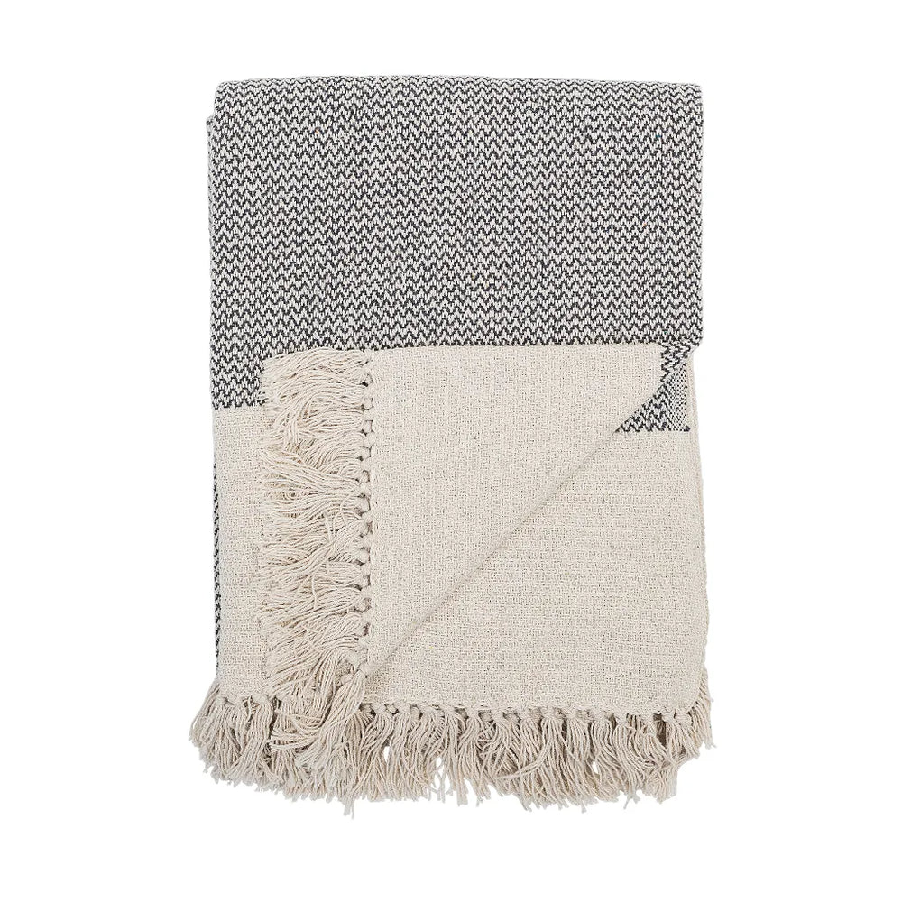 Bloomingville Sefanit Throw, Grey, Recycled Cotton
