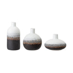 Bloomingville Set of 3 Vases Black and White Stoneware