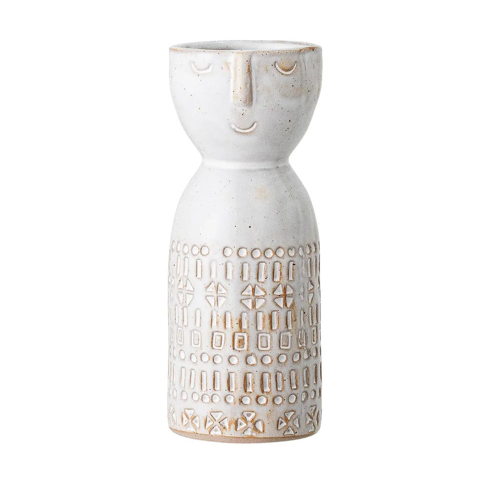Bloomingville Embla Vase, White, Stoneware