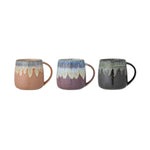 Bloomingville Cloe Blue Pink & Ornage Stoneware Mugs