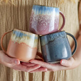 Bloomingville Cloe Blue Pink & Ornage Stoneware Mugs