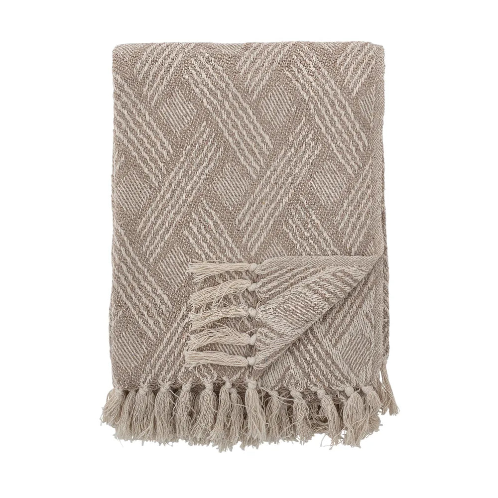 Bloomingville Ghina Brown Recycled Cotton Throw