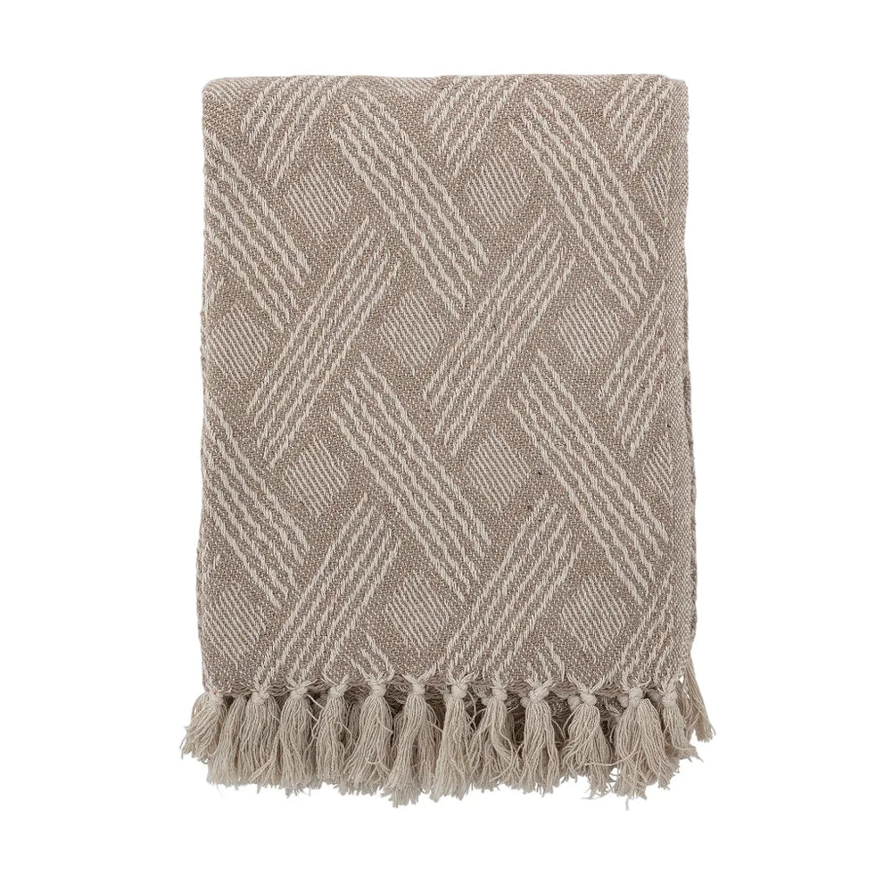 Bloomingville Ghina Brown Recycled Cotton Throw