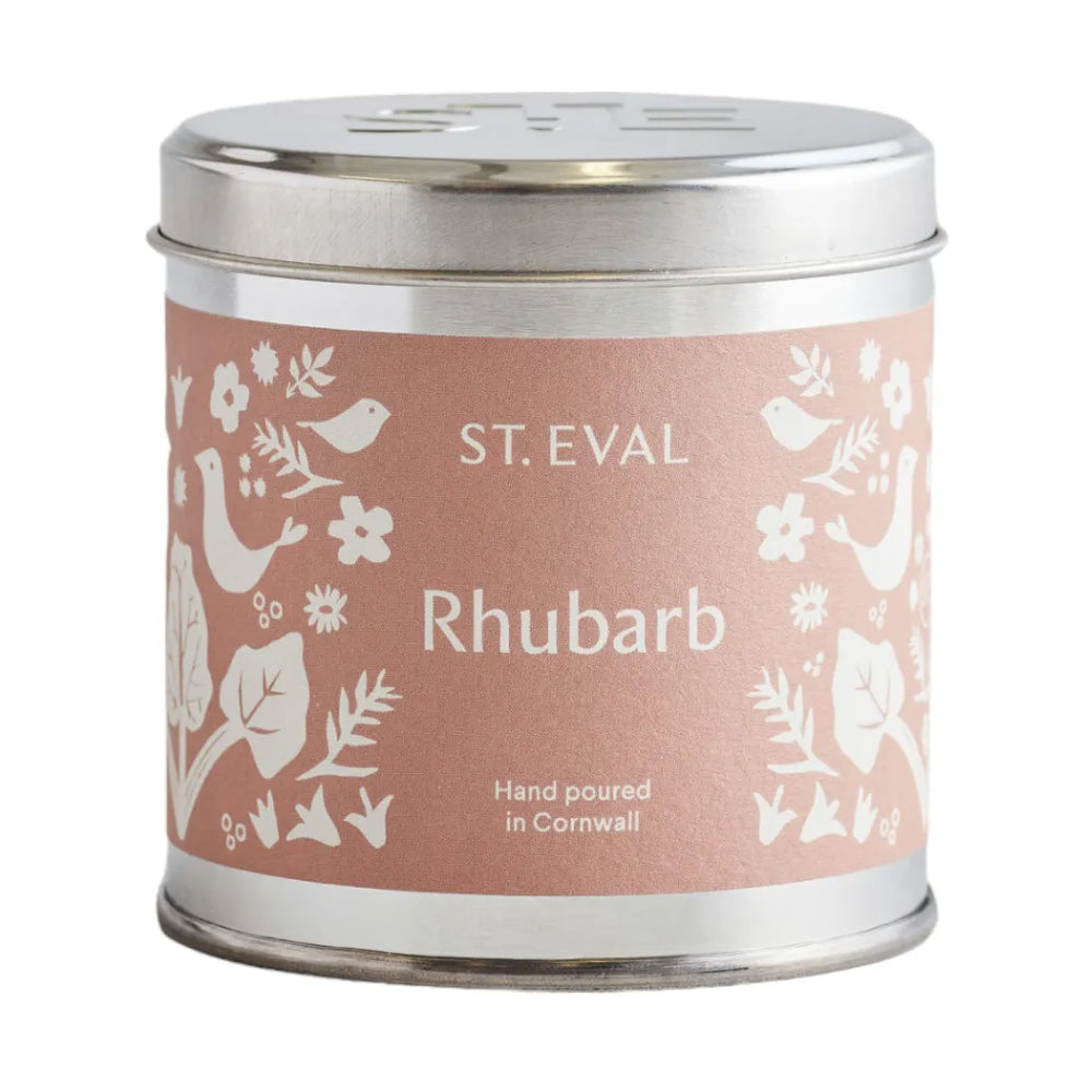 St Eval Summer Folk Tin Candle Rhubarb