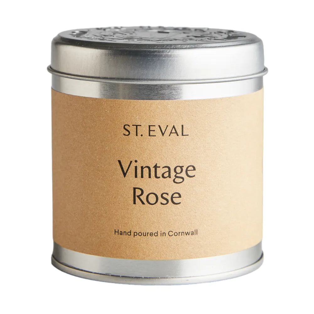 Vintage rose tin candle